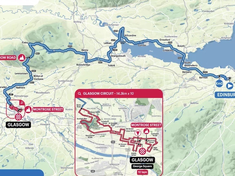 La UCI publica mapas sobre el Campeonato Mundial 2023 en Glasgow